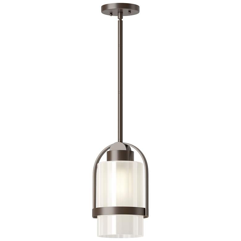 Image 1 Alcove 7.8" Wide Coastal Bronze Outdoor Pendant With Frosted Glass Sha