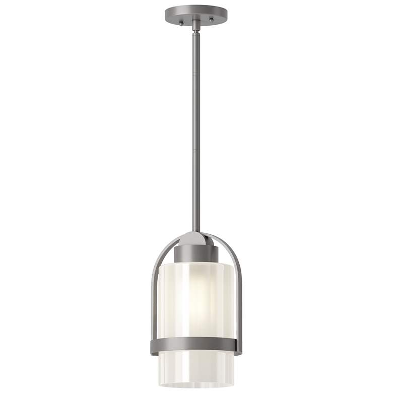 Image 1 Alcove 7.8" Wide Coastal Burnished Steel Outdoor Pendant w/ Frosted Sh