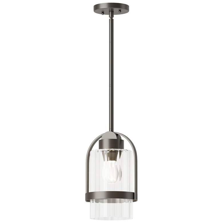 Image 1 Alcove 7.8" Wide Coastal Dark Smoke Outdoor Pendant With Clear Glass S