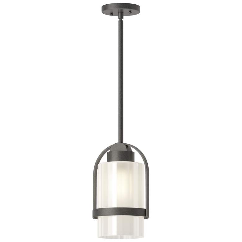 Image 1 Alcove 7.8" Wide Coastal Natural Iron Outdoor Pendant w/ Frosted Shade