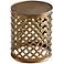 Alden 17" Wide Brushed Brass Open-Weave Round Side Table