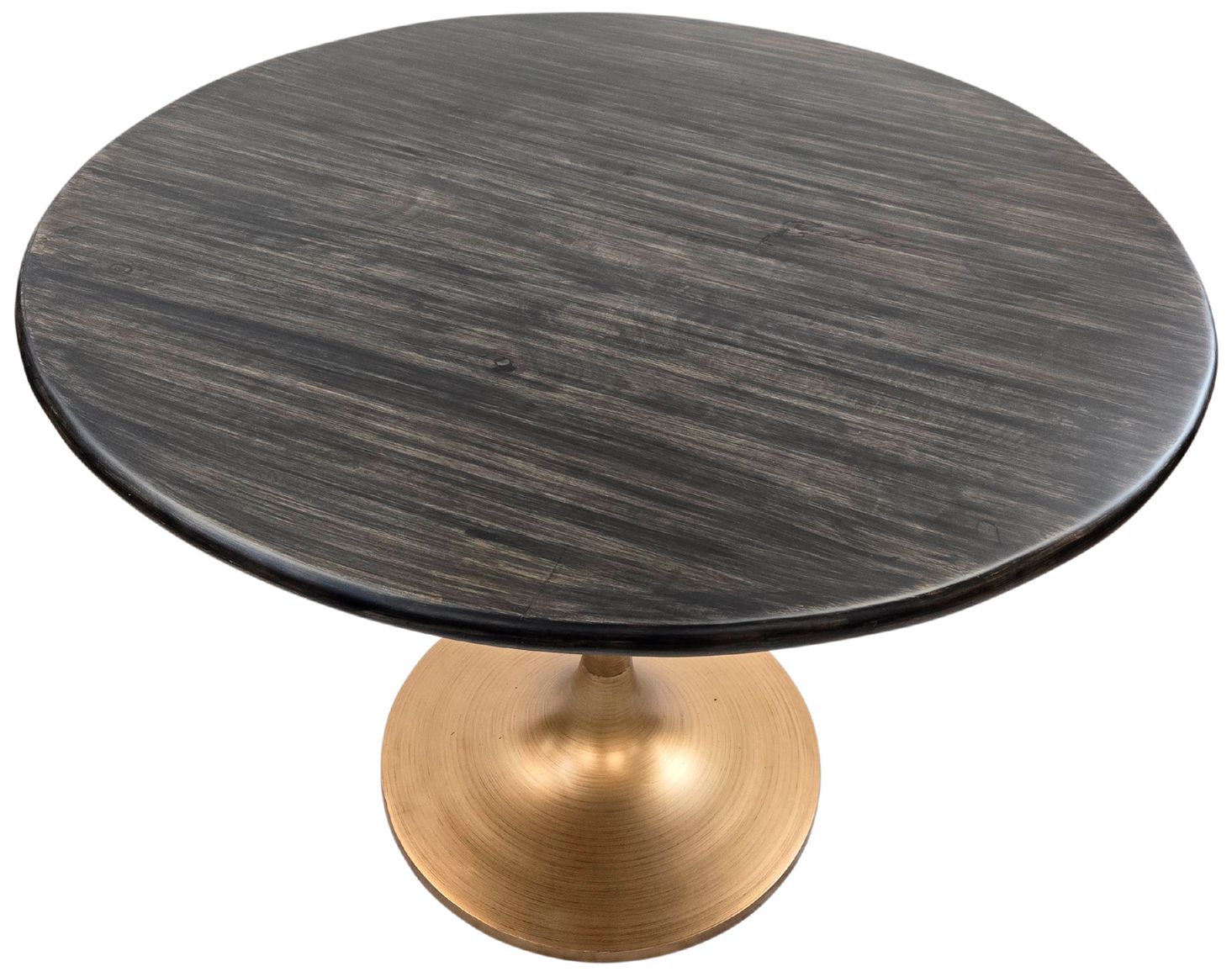 Image 3 Alden 36" Wide Gold and Warm Black Round Dining Table more views