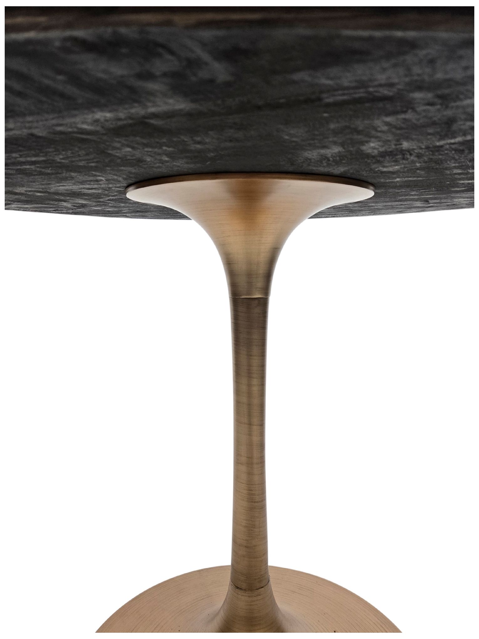 Image 5 Alden 36" Wide Gold and Warm Black Round Dining Table more views