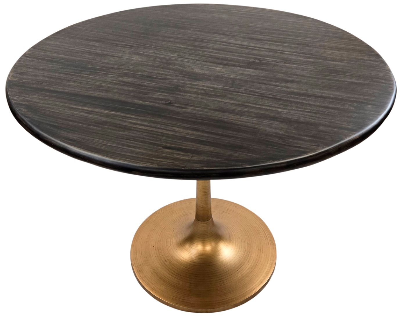 Alden 36" Wide Gold and Warm Black Round Dining Table