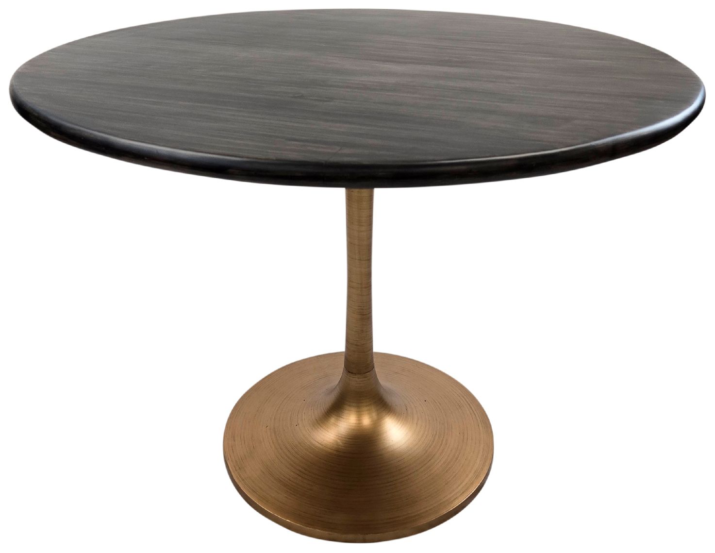 Alden 36" Wide Gold and Warm Black Round Dining Table