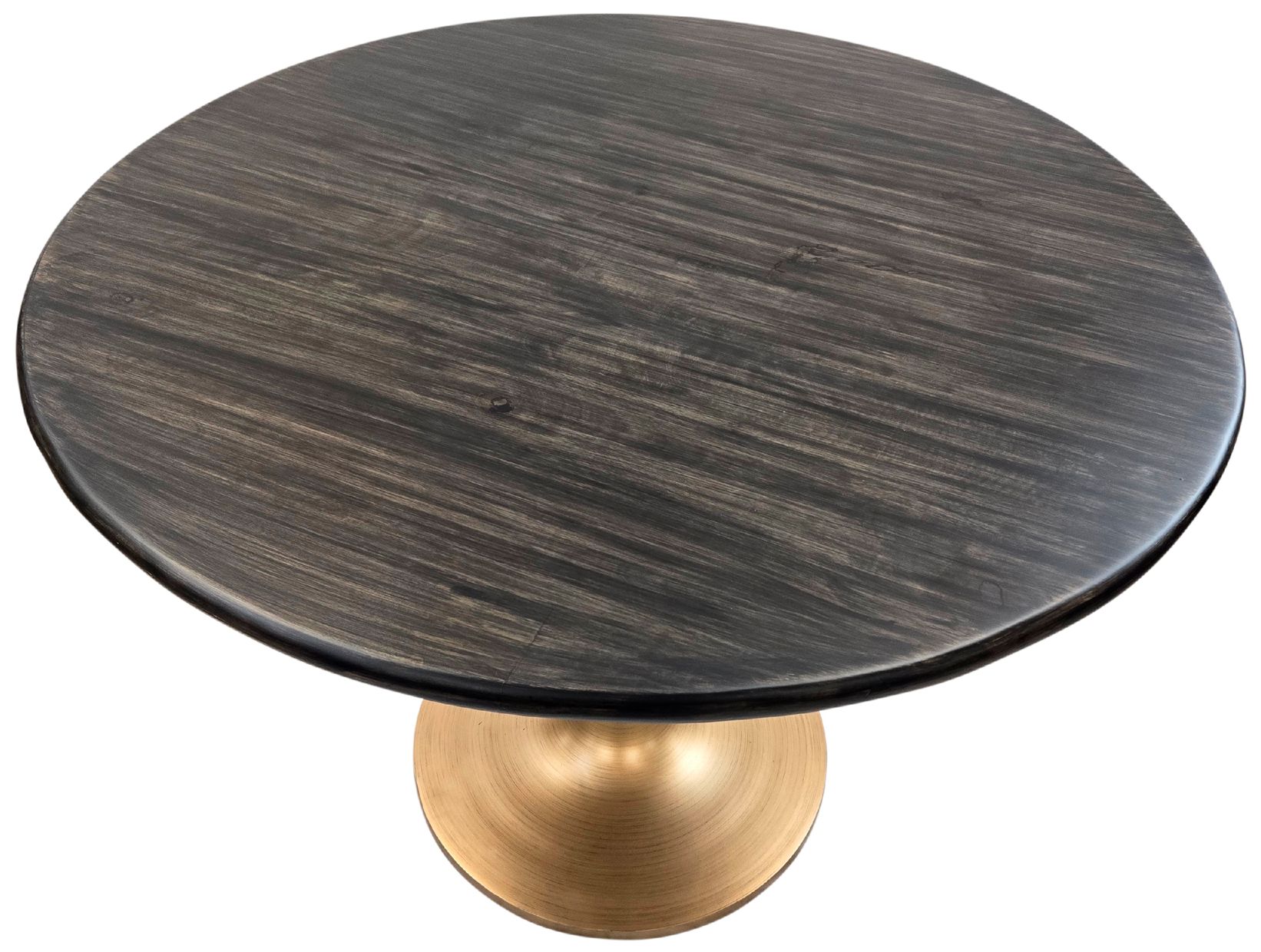 Alden 36" Wide Gold and Warm Black Round Dining Table