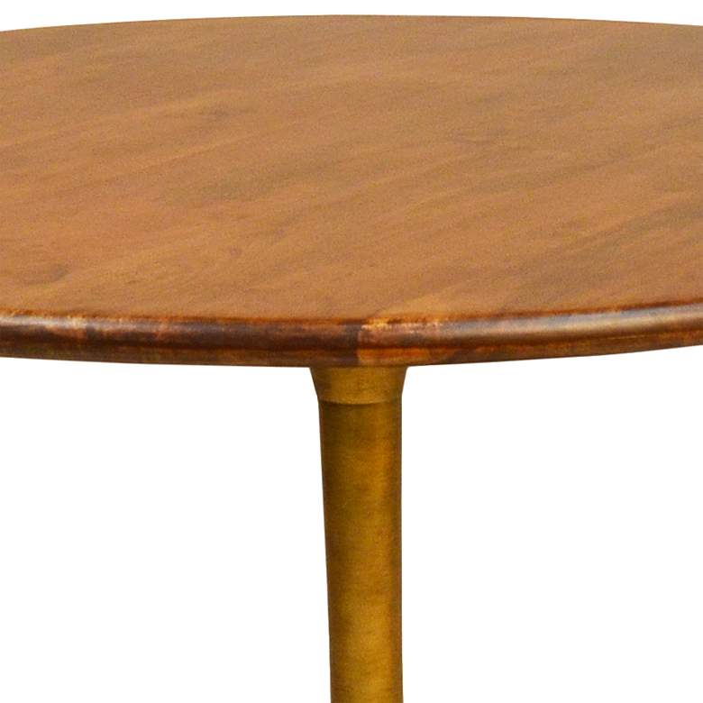 Image 2 Alden 40" Wide Elm Wood and Gold Round Tulip Dining Table more views