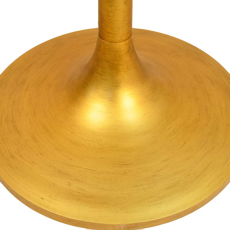 Image 4 Alden 40" Wide Elm Wood and Gold Round Tulip Dining Table more views