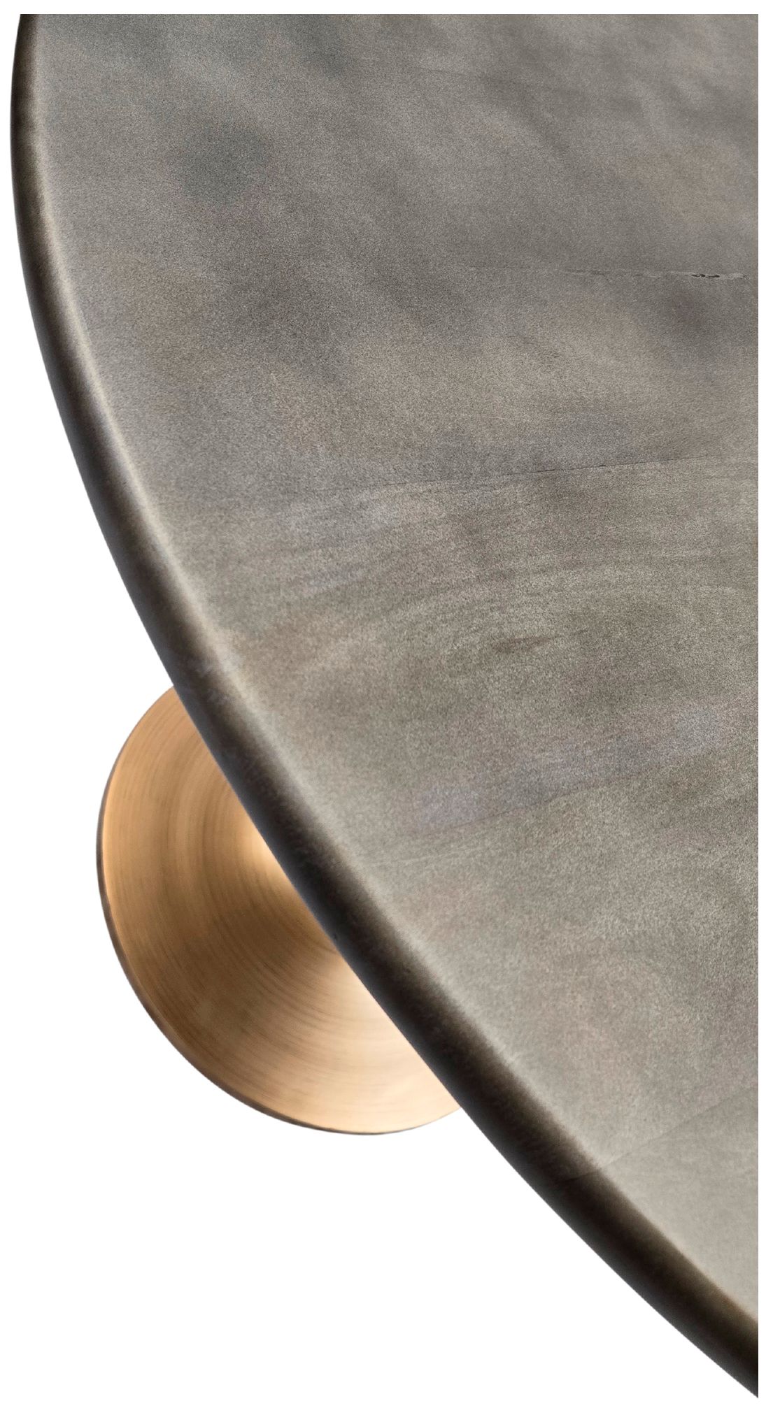 Image 5 Alden 40" Wide Fog Gray Top Gold Base Round Wood Dining Table more views