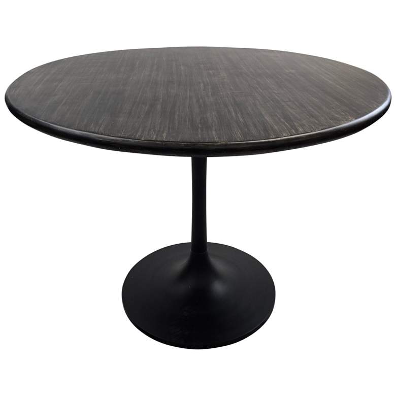 Image 1 Alden 40" Wide Warm Black Top Black Base Round Wood Dining Table