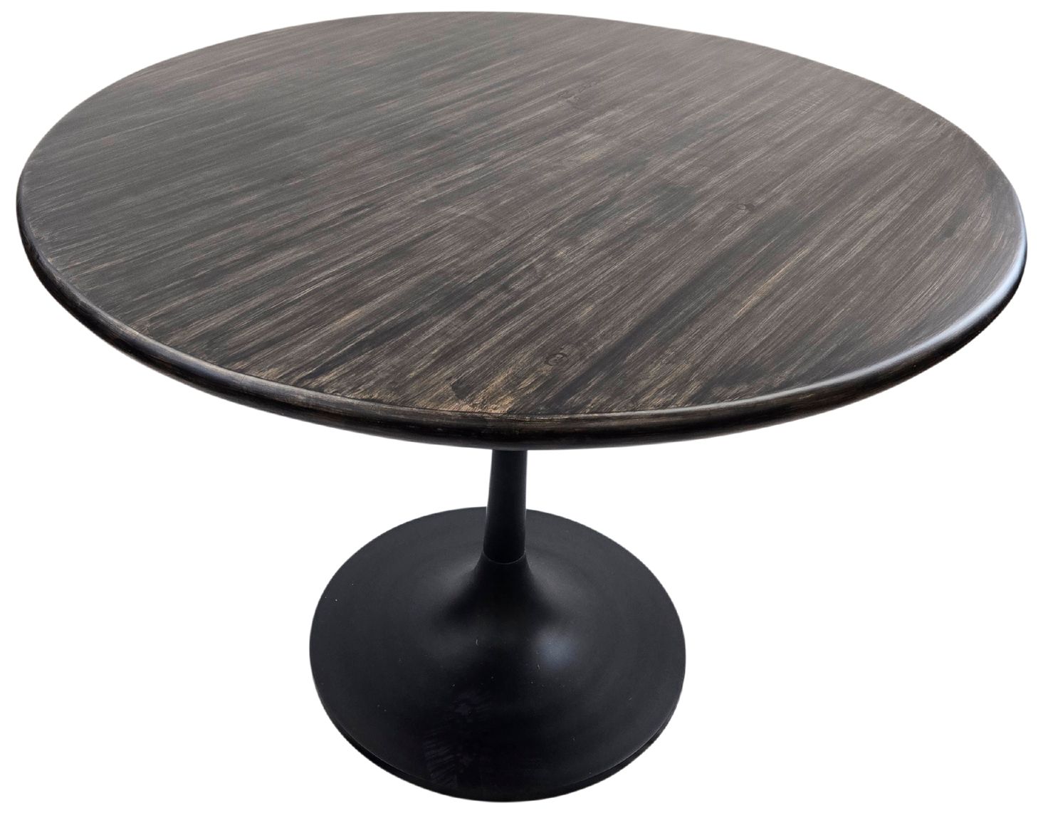 Alden 40" Wide Warm Black Top Black Base Round Wood Dining Table