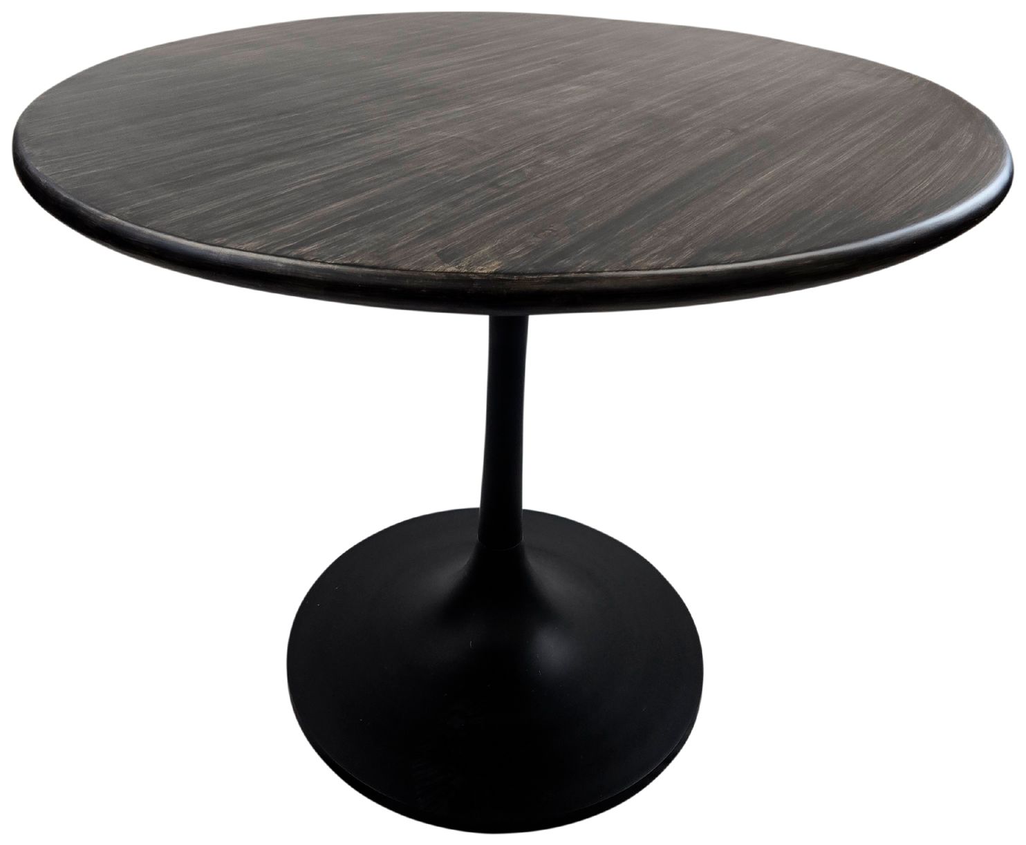 Alden 40" Wide Warm Black Top Black Base Round Wood Dining Table