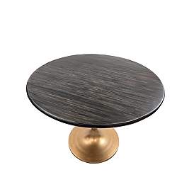 Image5 of Alden 40" Wide Warm Black Top Gold Base Round Wood Dining Table more views