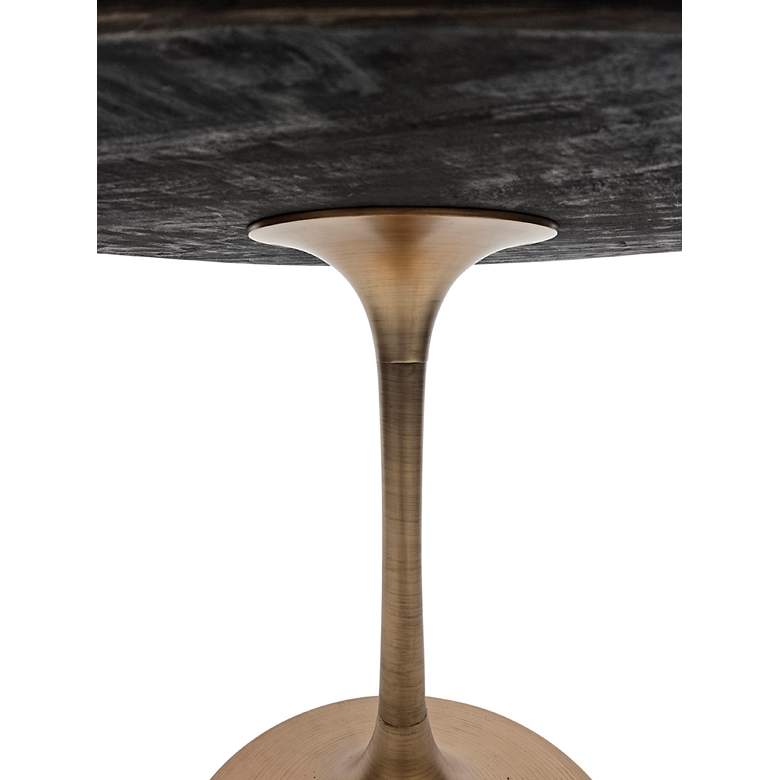 Image 7 Alden 40" Wide Warm Black Top Gold Base Round Wood Dining Table more views