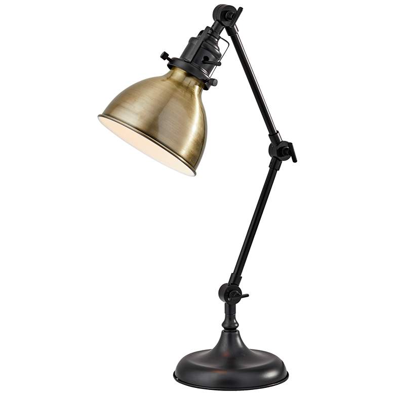 Image 2 Alden Antique Bronze and Brass Adjustable Desk Lamp