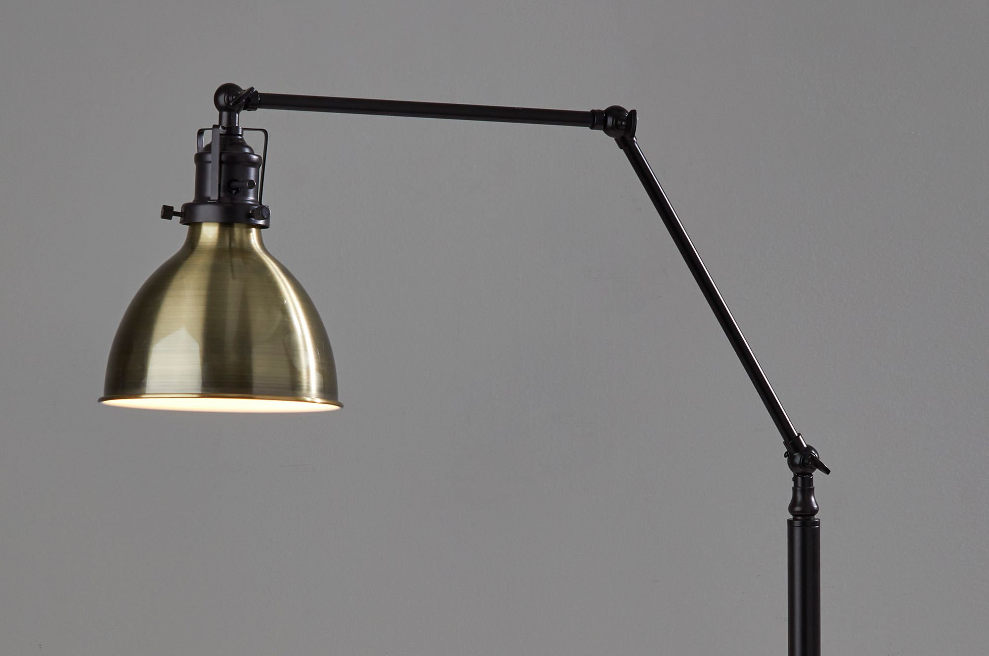 Alden Antique Bronze and Brass Adjustable Floor Lamp
