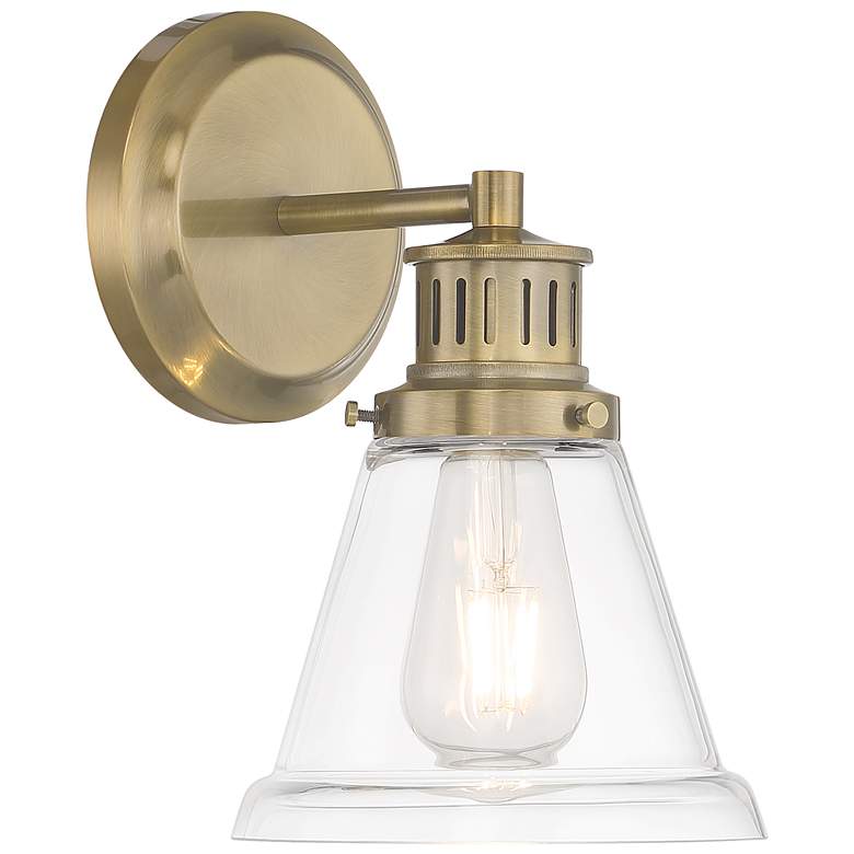 Image 1 Alden Bath Light - Antique Brass, Clear