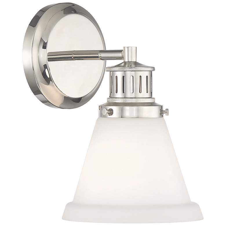 Image 1 Alden Bath Light - Polished Nickel, Matte Opal
