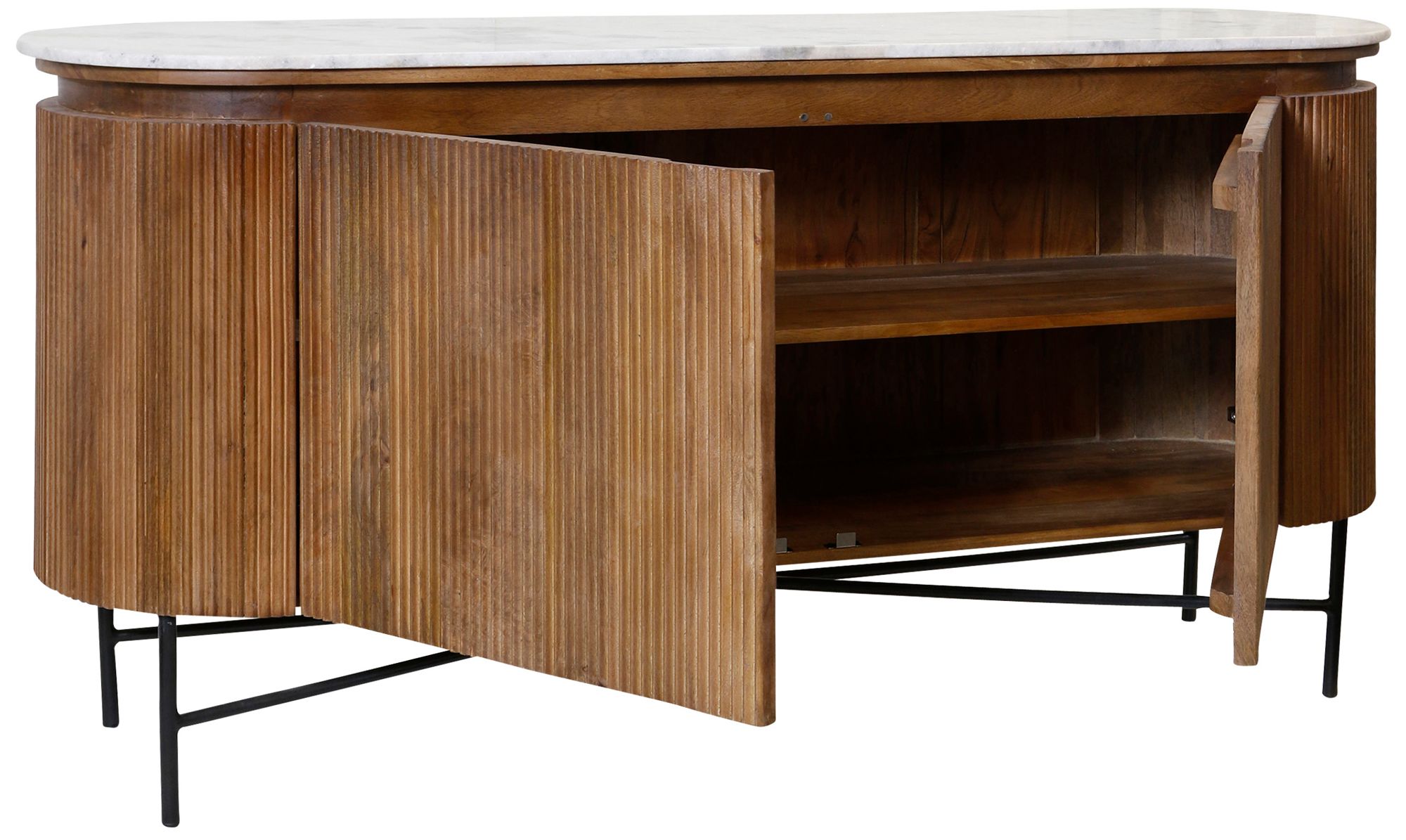 Image 3 Alder Fluted Sideboard - Coconut Brown more views