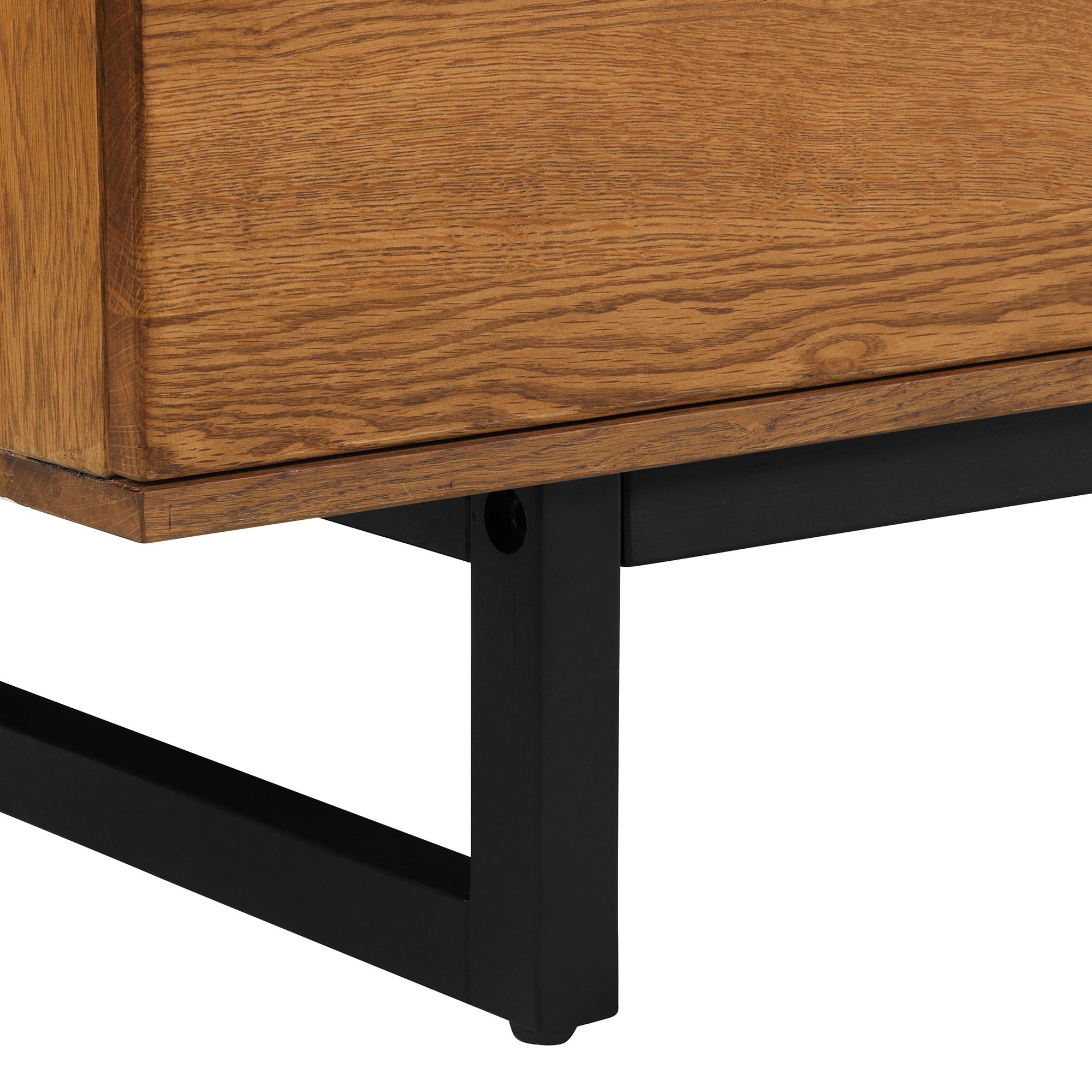 Image 5 Aldo Dresser with 4 Drawers in Brown Oak Wood and Black Metal Legs more views