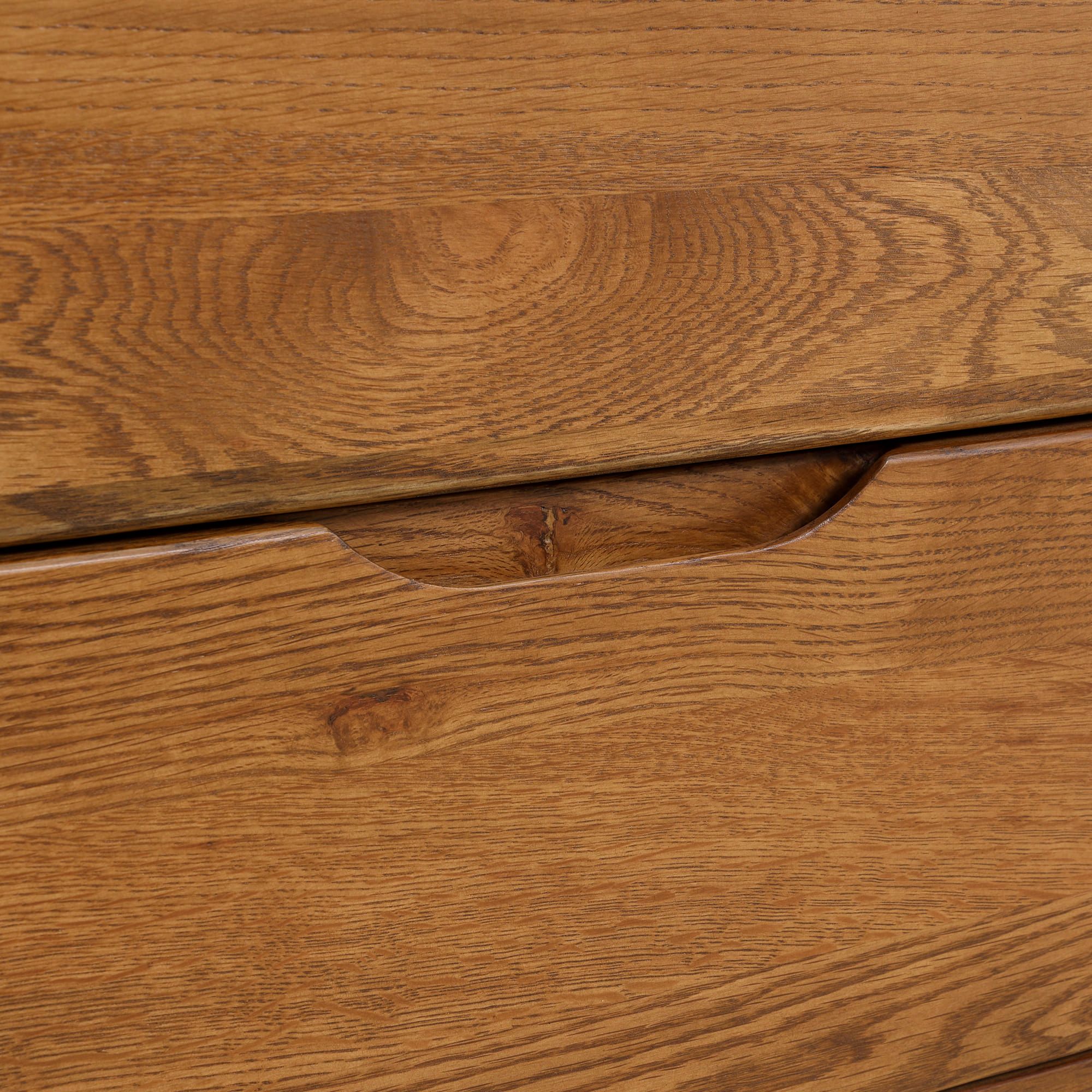 Image 6 Aldo Dresser with 4 Drawers in Brown Oak Wood and Black Metal Legs more views