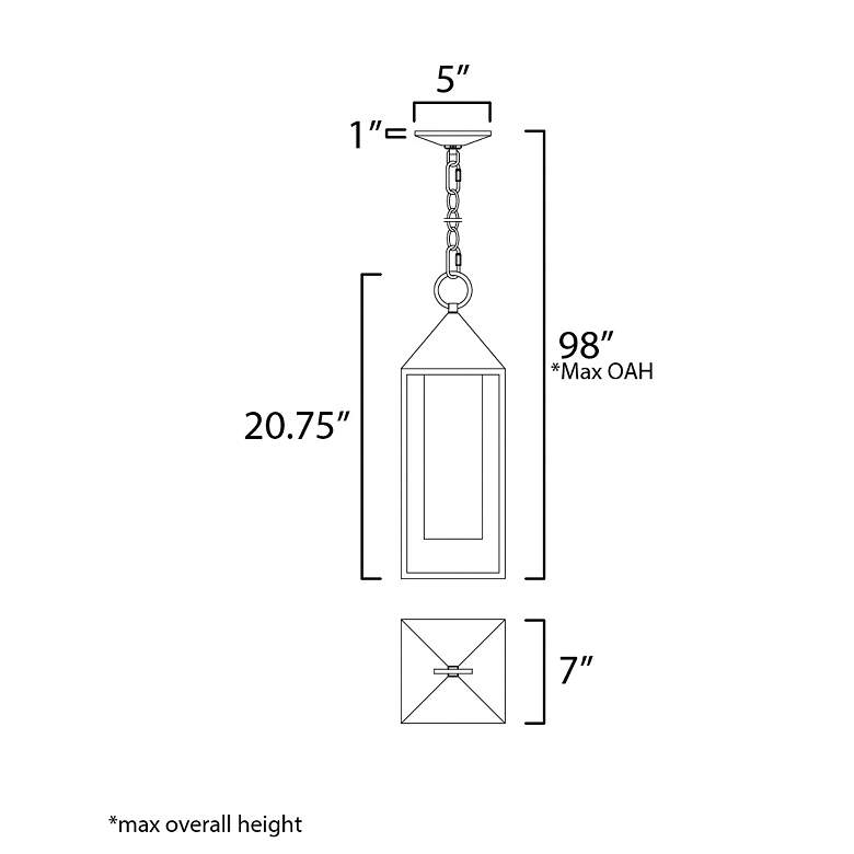 Image 5 Aldous 1-Light Outdoor Pendant Black more views