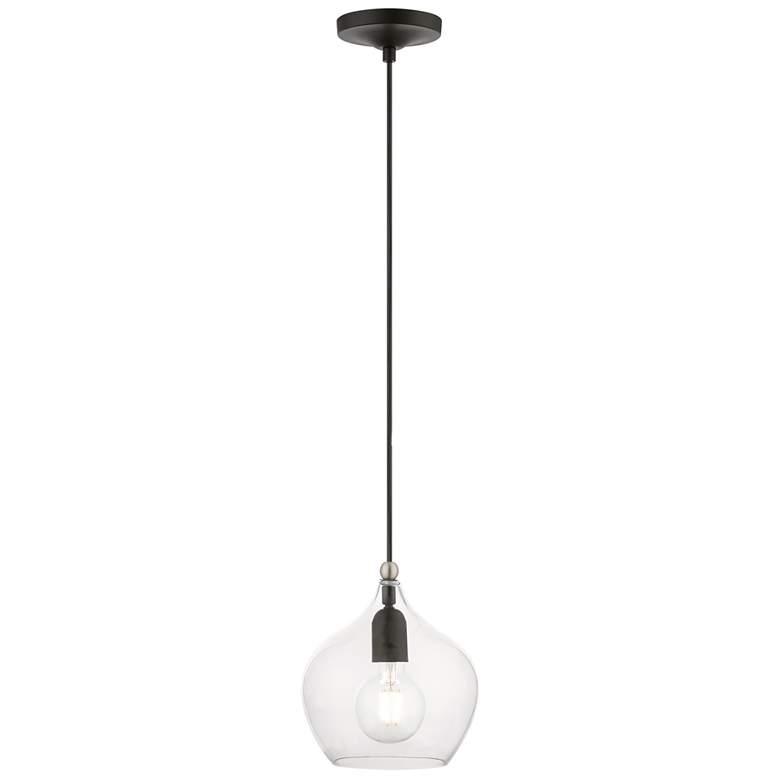 Image 1 Aldrich 1 Light Black Pendant with Brushed Nickel Accent