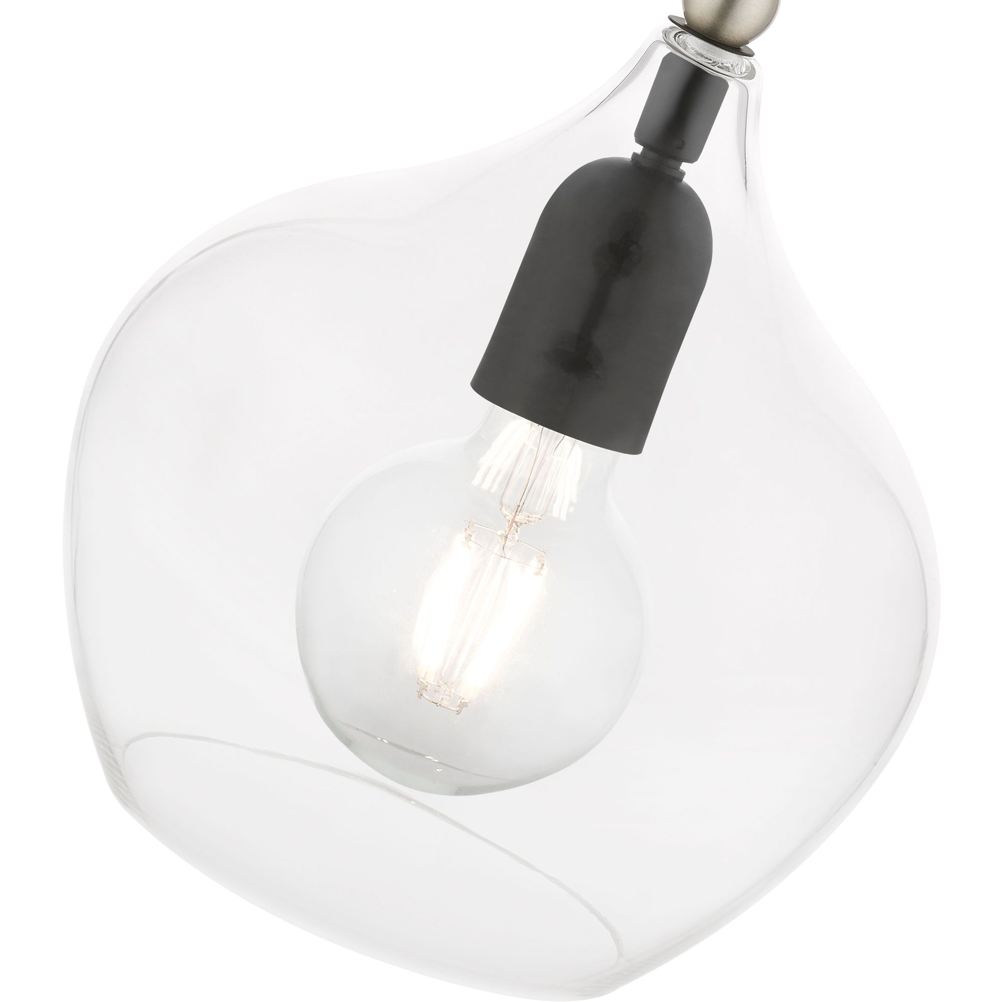 Aldrich 1 Light Black Pendant with Brushed Nickel Accent