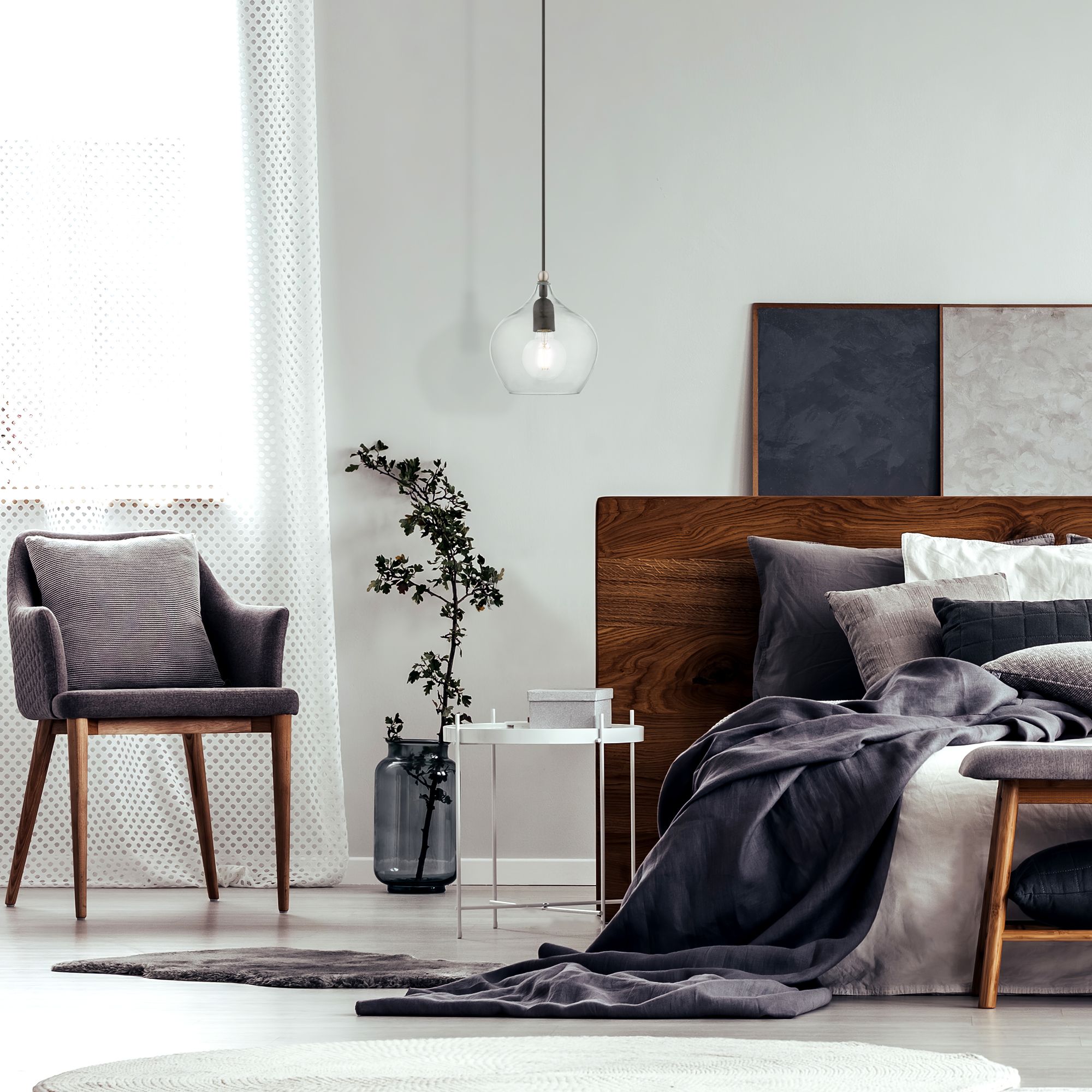 Aldrich 1 Light Black Pendant with Brushed Nickel Accent