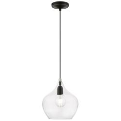 Aldrich 1 Light Black Pendant with Brushed Nickel Accent