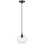 2_Aldrich 1 Light Bronze Pendant with Antique Brass Accent