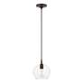 3_Aldrich 1 Light Bronze Pendant with Antique Brass Accent more views