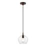 4_Aldrich 1 Light Bronze Pendant with Antique Brass Accent more views