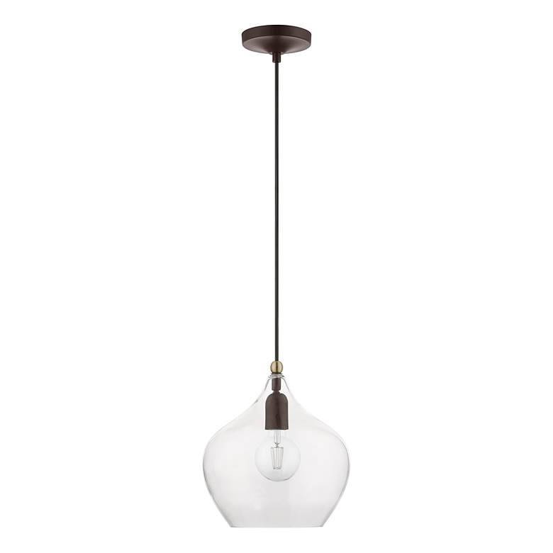 Image 3 Aldrich 1 Light Bronze Pendant with Antique Brass Accent more views