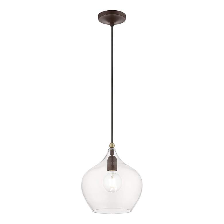Image 5 Aldrich 1 Light Bronze Pendant with Antique Brass Accent more views