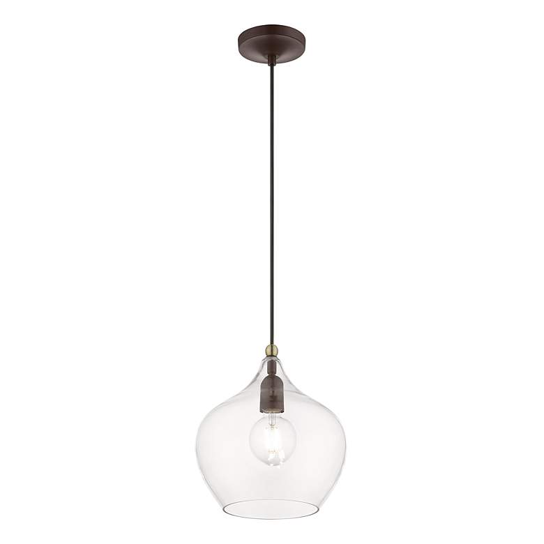 Image 6 Aldrich 1 Light Bronze Pendant with Antique Brass Accent more views