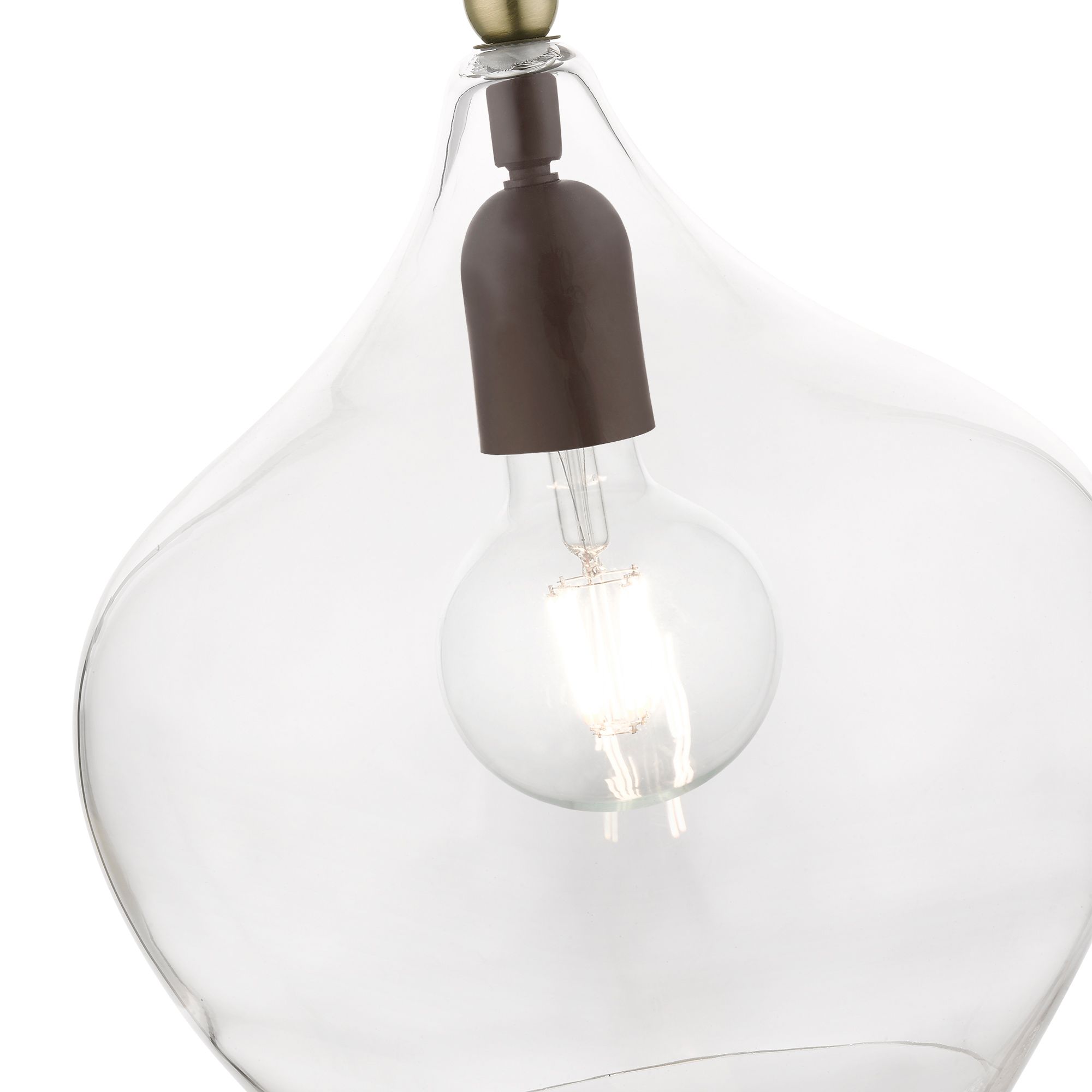 Aldrich 1 Light Bronze Pendant with Antique Brass Accent