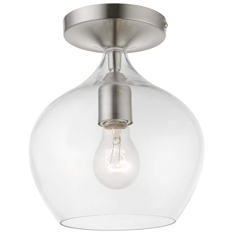 Image 1 Aldrich 1 Light Brushed Nickel Semi-Flush