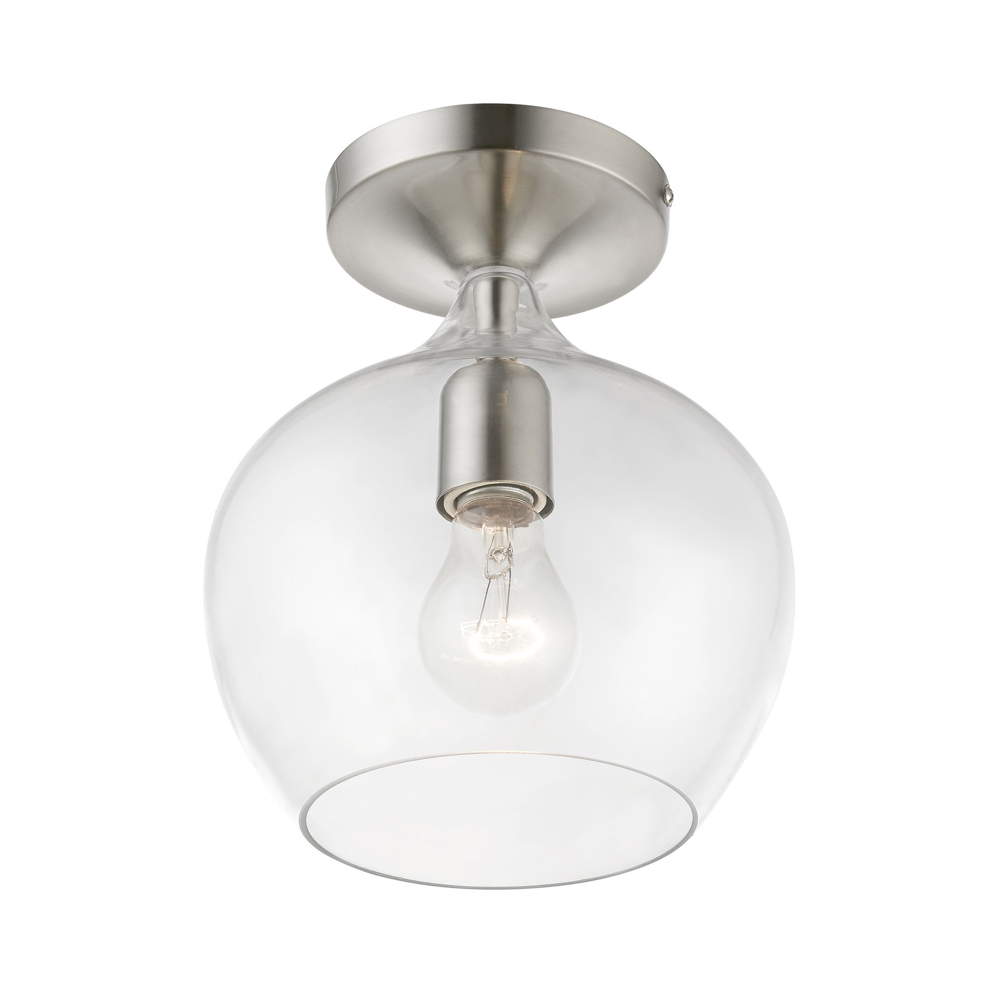 Image 4 Aldrich 1 Light Brushed Nickel Semi-Flush more views