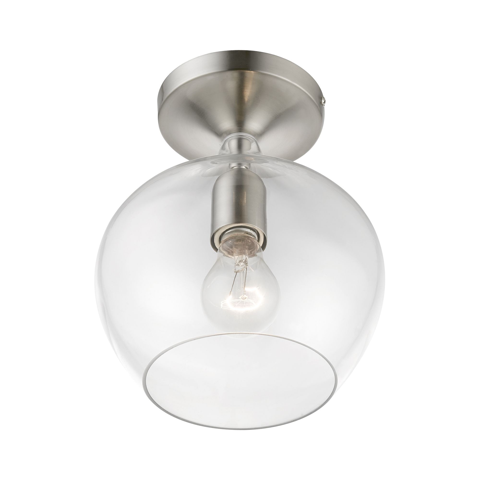 Image 5 Aldrich 1 Light Brushed Nickel Semi-Flush more views