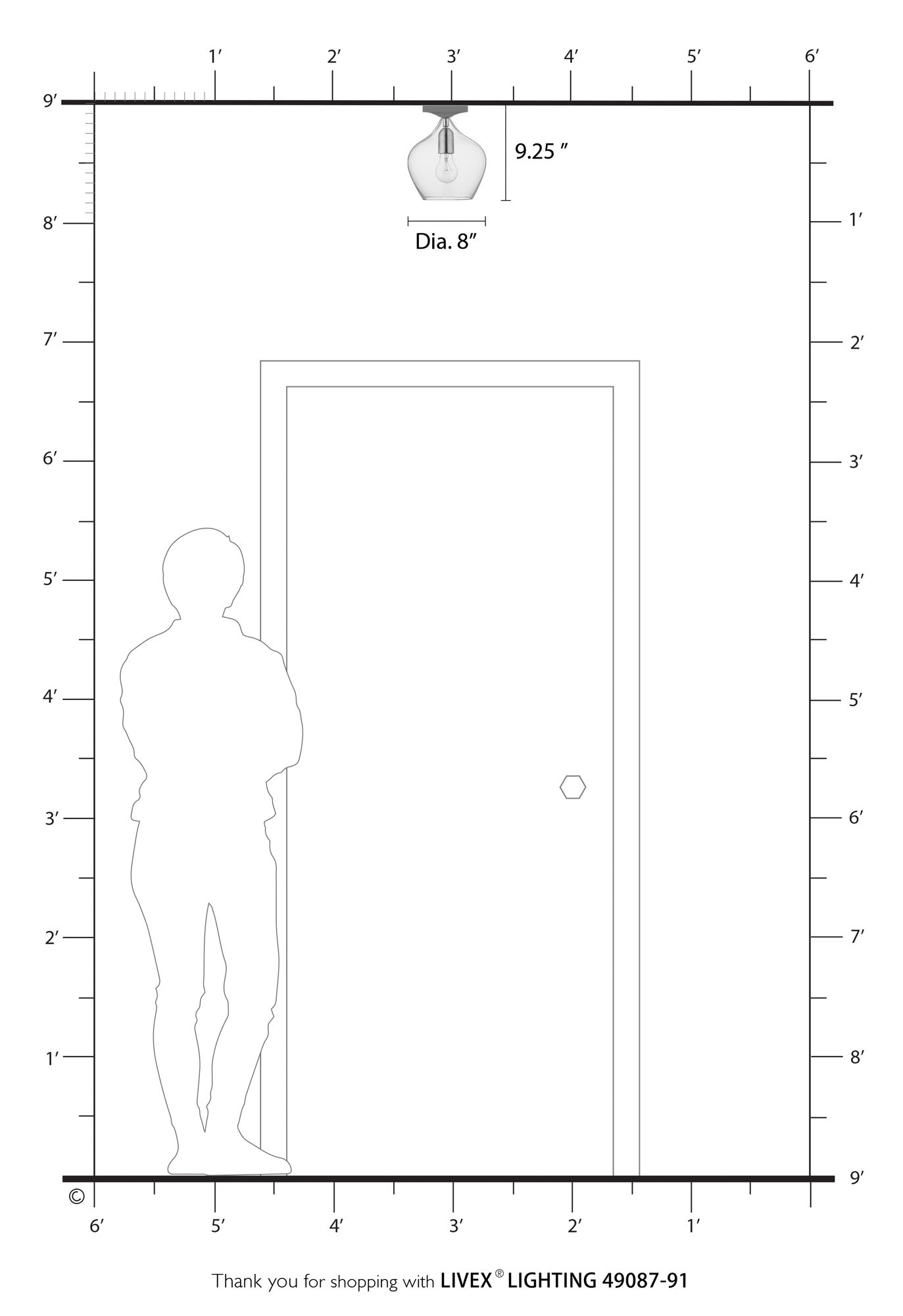 Aldrich 1 Light Brushed Nickel Semi-Flush