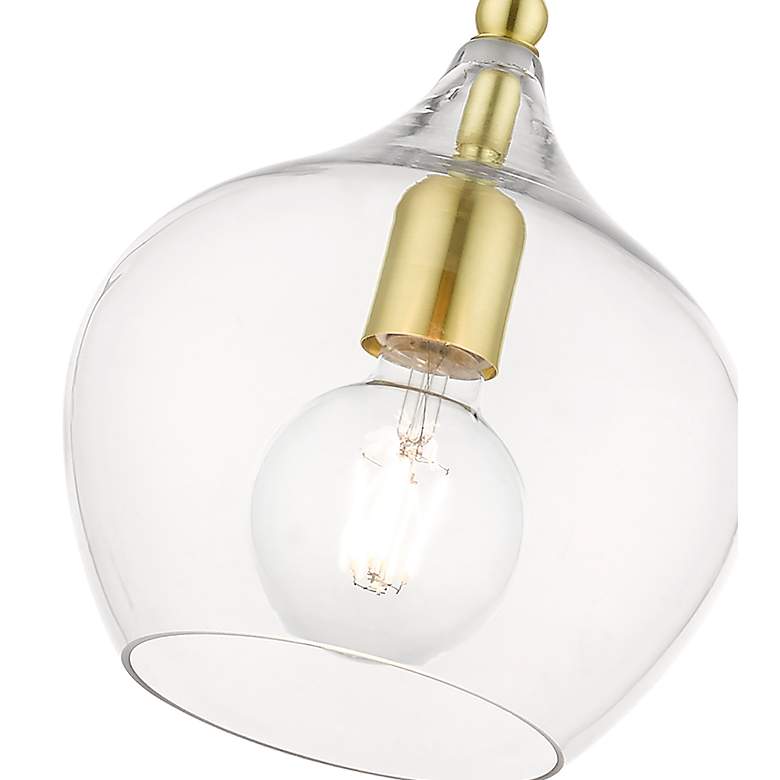 Image 7 Aldrich 1 Light Satin Brass Pendant with Polished Brass Accent more views
