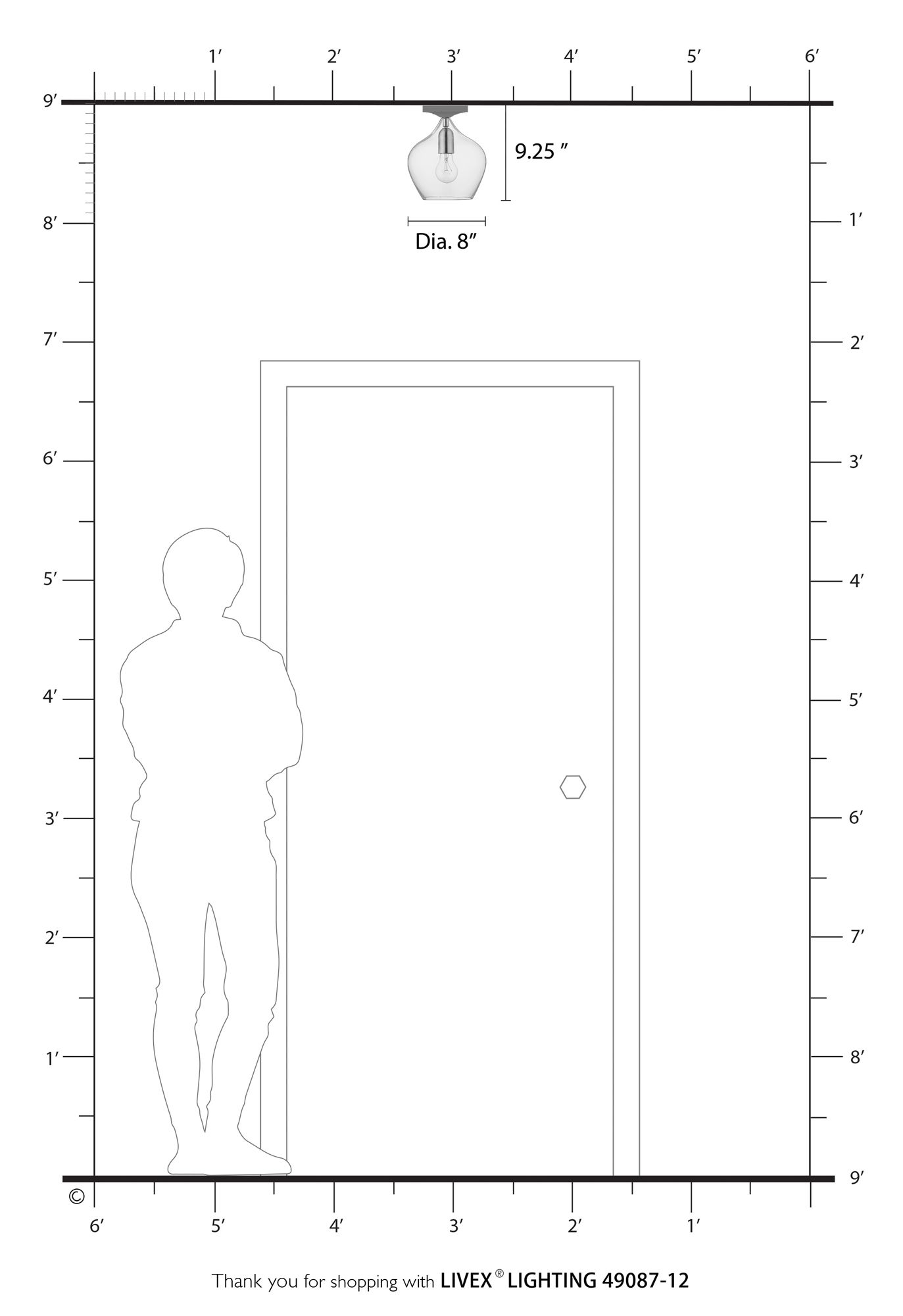 Aldrich 1 Light Satin Brass Semi-Flush with Polished Brass Accent