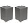 Aldrich 15 3/4" Wide Gray Rattan Outdoor End Tables Set of 2
