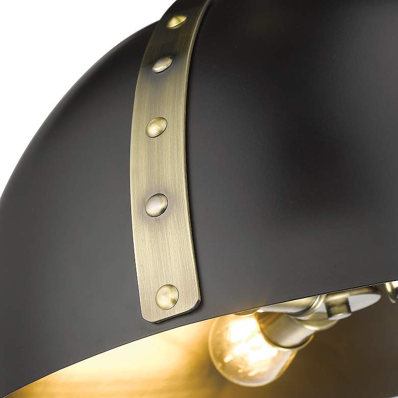 Image 5 Aldrich 18" Wide Aged Brass and Matte Black Pendant Light more views