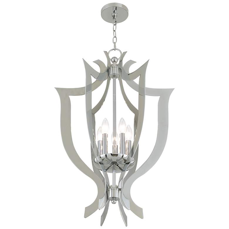 Image 5 Aldrich 20 1/2"W Polished Nickel 5-Light Lantern Chandelier more views