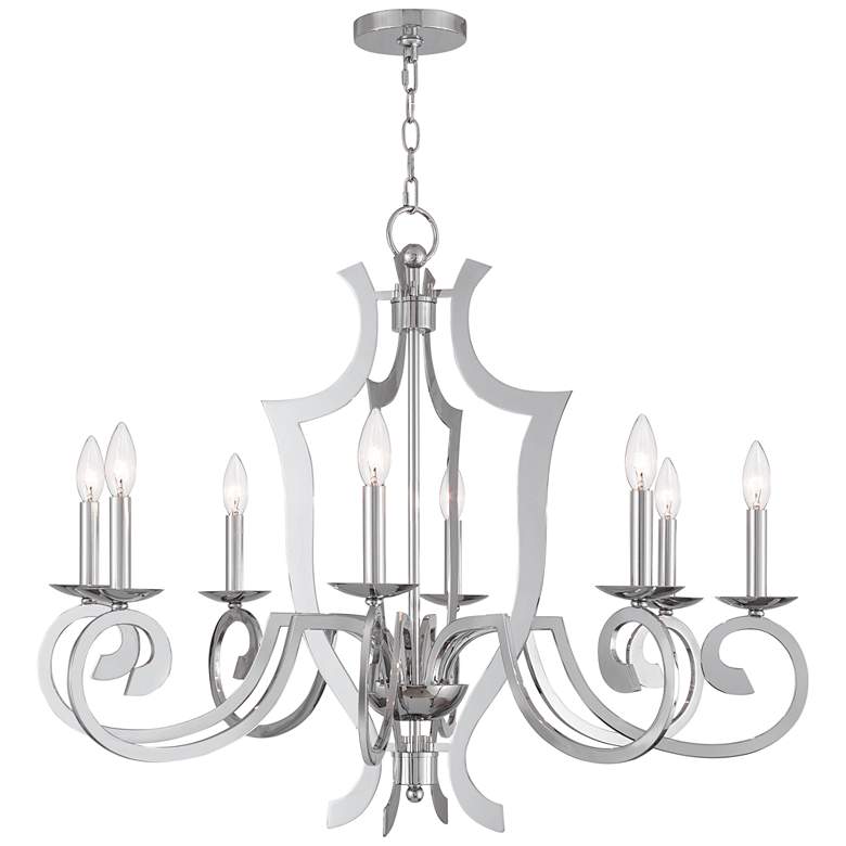 Image 2 Aldrich 32 1/2" Wide Polished Nickel 8-Light Chandelier