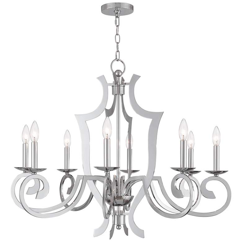 Image 2 Aldrich 32 1/2 inch Wide Polished Nickel 8-Light Chandelier