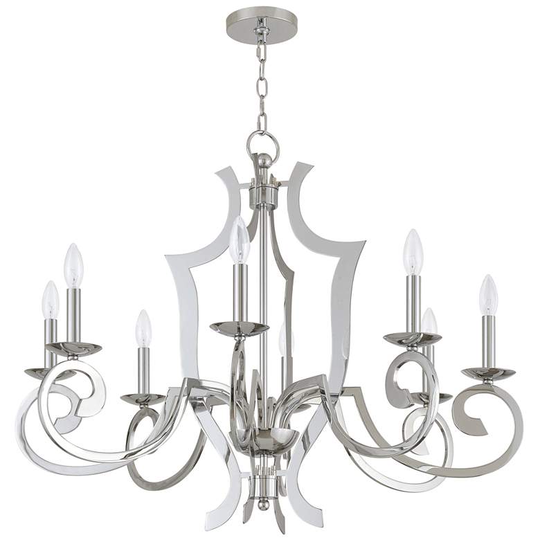 Image 4 Aldrich 32 1/2" Wide Polished Nickel 8-Light Chandelier more views