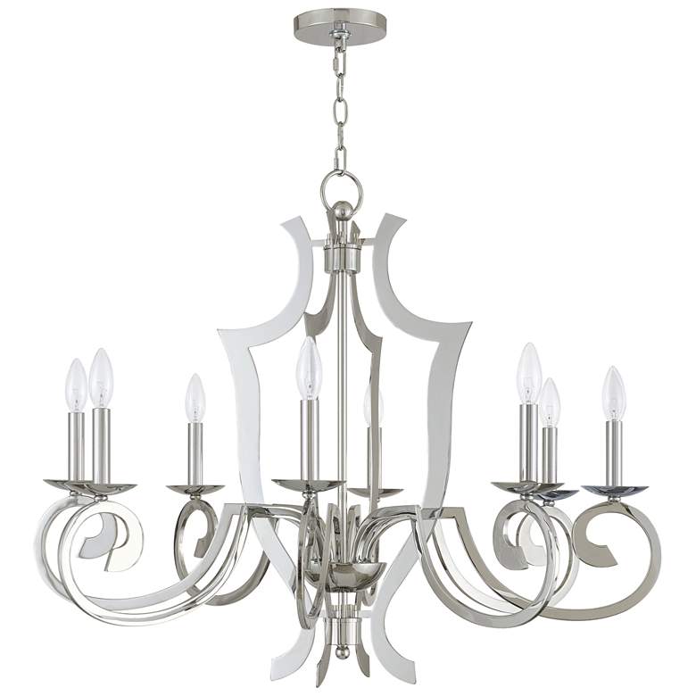 Image 5 Aldrich 32 1/2 inch Wide Polished Nickel 8-Light Chandelier more views